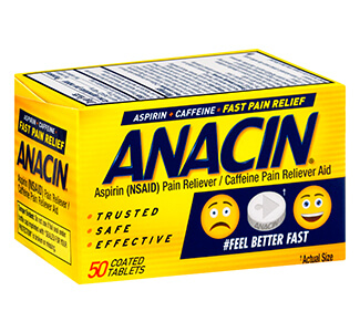 Anacin (aspirin and caffeine) Tablets  x 1's