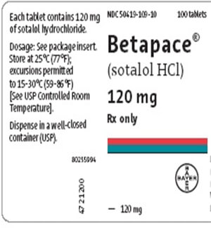 Betapace (Sotalol) 120mg Tablets  x 1's